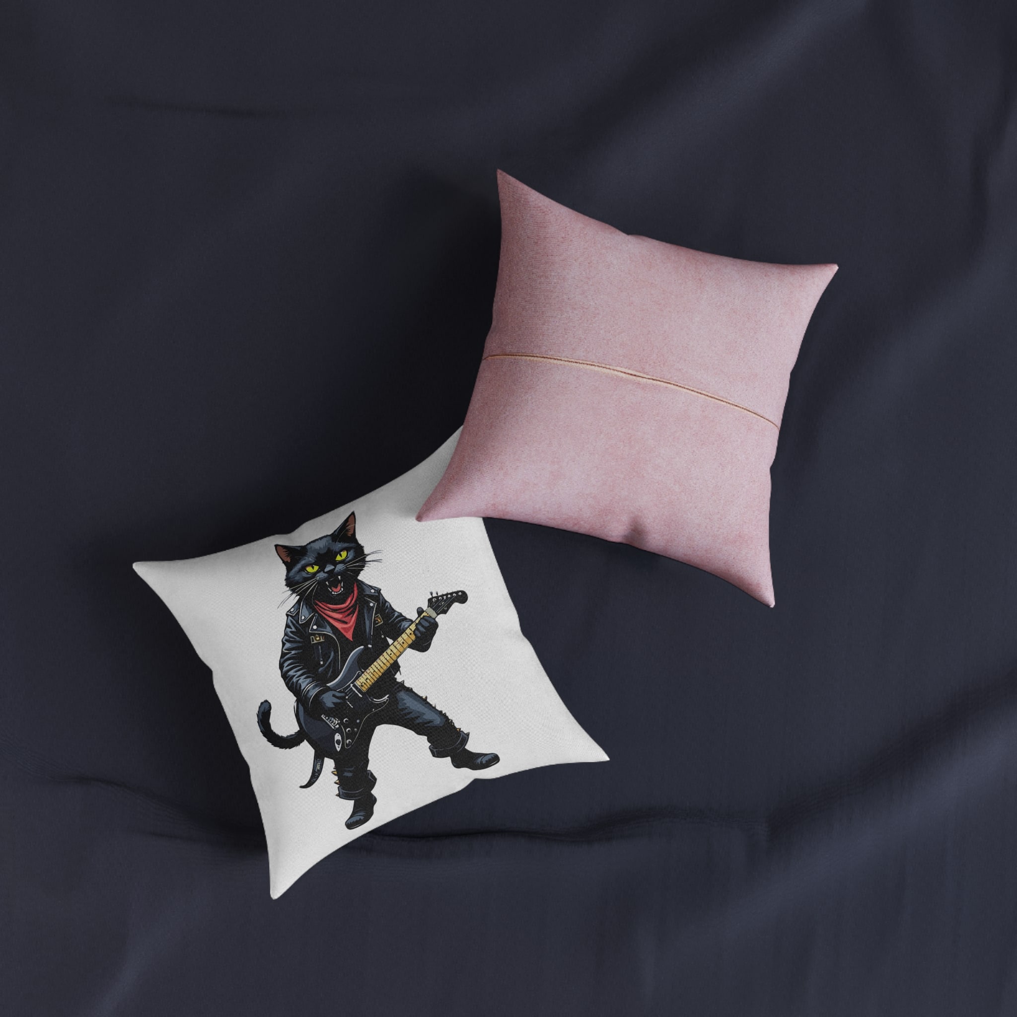 Illustration Happy Smiling Dog Glasses Tshirt Design Cartoon Style Square Pillow Pink Back - Image 3