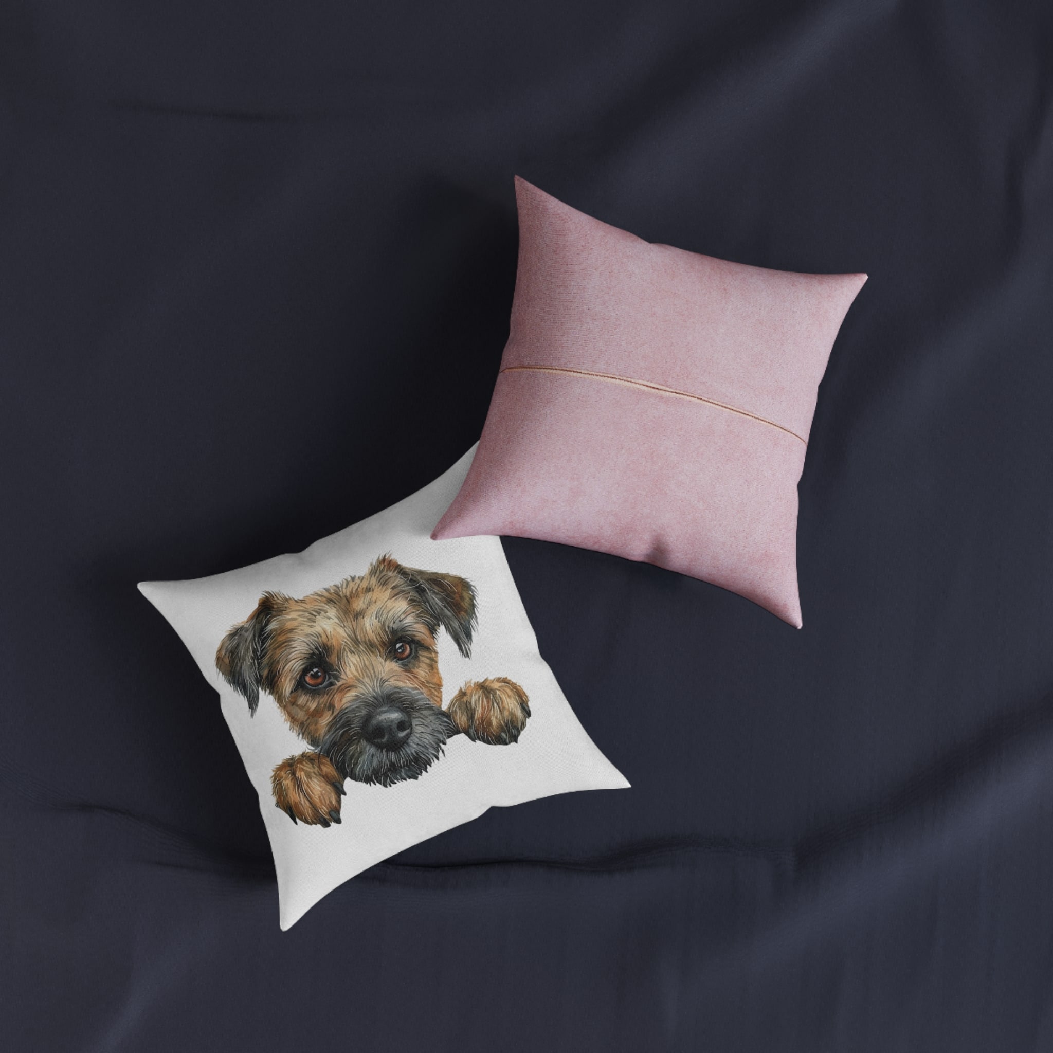 Dogs 28 Square Pillow Pink Back - Image 3