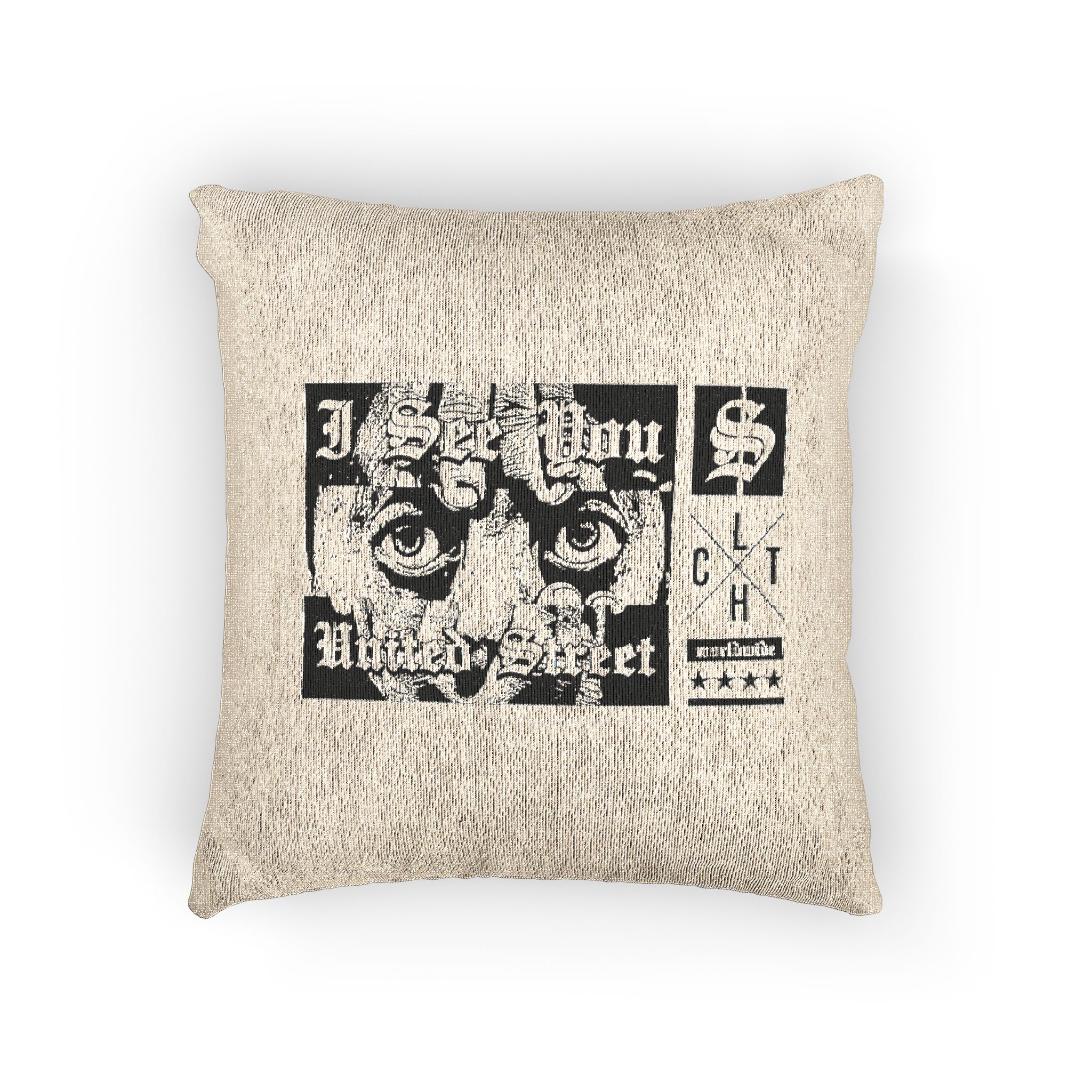 I See You Street Style Vintage Fashion Woven Pillow