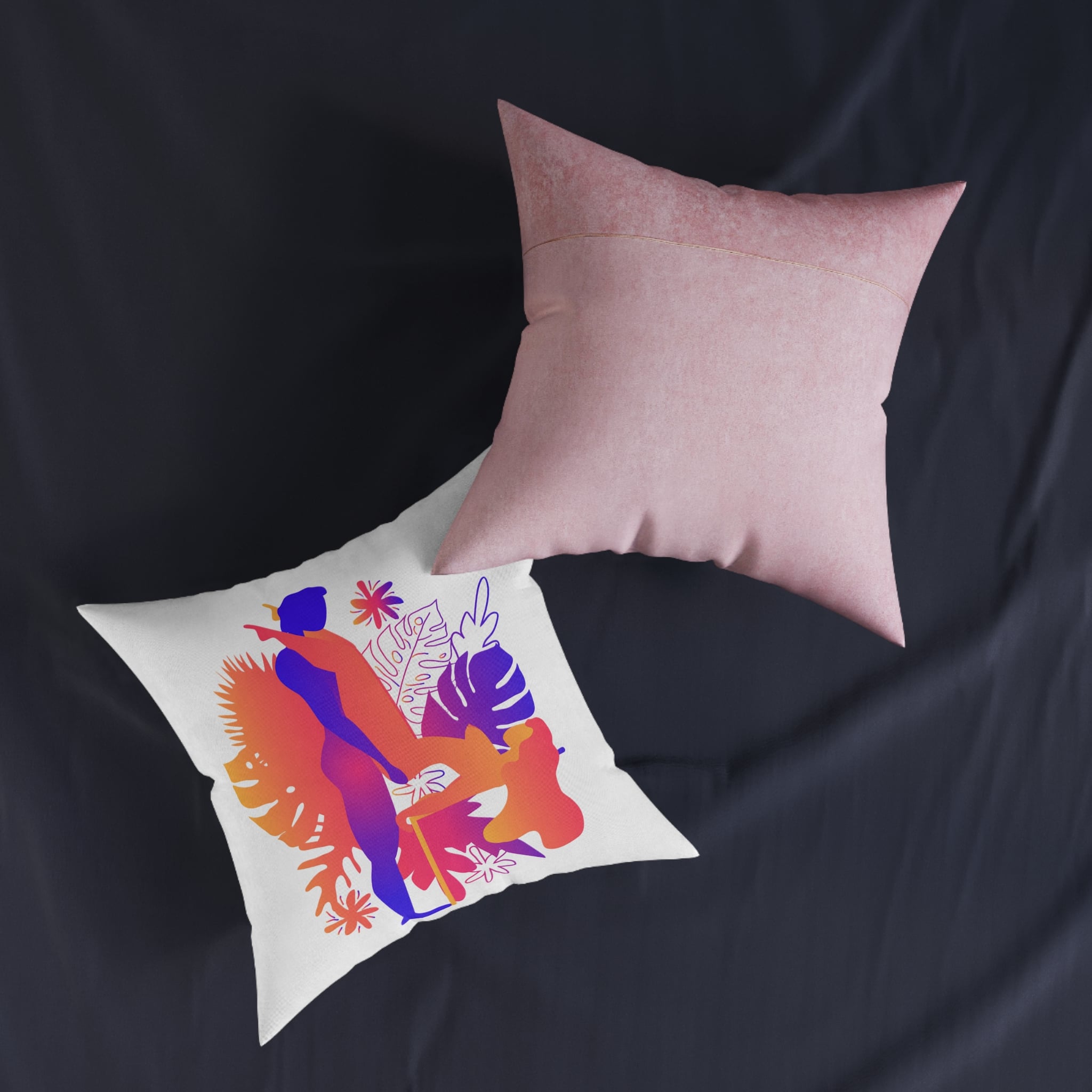 Kama Sutra Man Woman Have Sex Art Love Sexual Position Butterfly Square Pillow Pink Back - Image 11