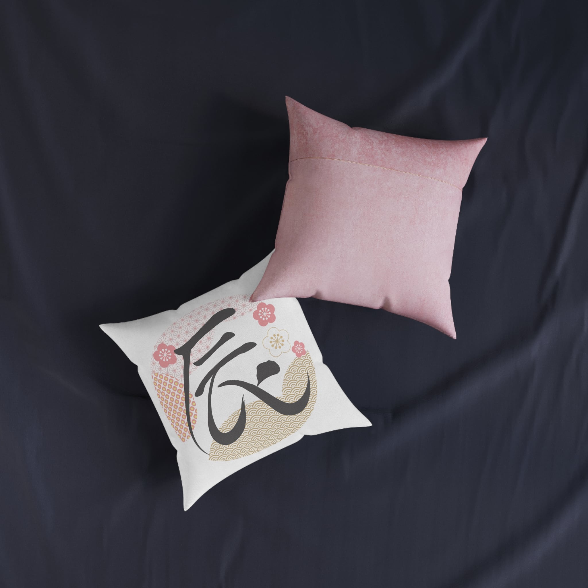 Year of the Dragon Square Pillow Pink Back - Image 7