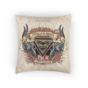Skull Masonic Sign With Eye Grunge Vintage Design T Shirts (1) Woven Pillow