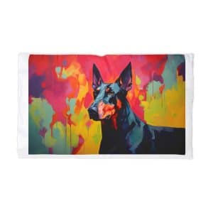 Colorful Abstract Doberman Painting Microfiber Pillowcase