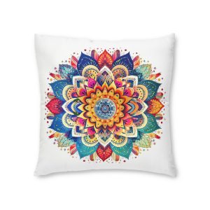 Colorful Mandala With Pattern Colors Tufted Floor Pillow Square