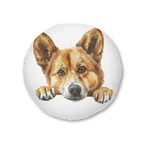Dogs 5 Tufted Floor Pillow Round