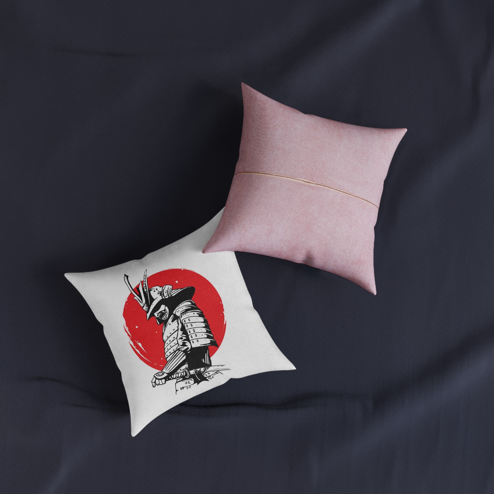 Samurai V1 Square Pillow Pink Back - Image 3