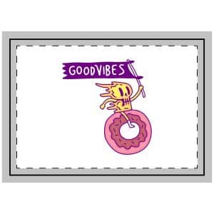 Cool Melted Skull Character Holding Flag Riding Donut Cartoon Illustration T Shirt Throw Pillow