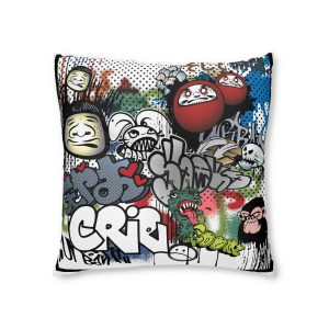 Seamless Graffiti Pattern (6) Tufted Floor Pillow Square