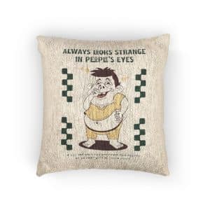 Cartoon Style Illustration Poster No One Is Born Perfect Woven Pillow
