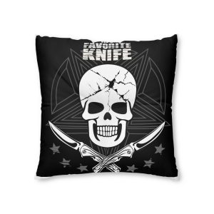 Skull Knife 07 Tufted Floor Pillow Square