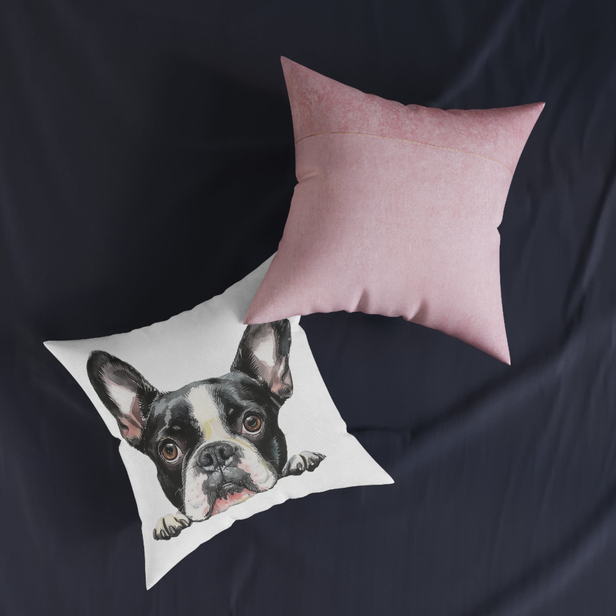 Dogs 31 Square Pillow Pink Back - Image 11