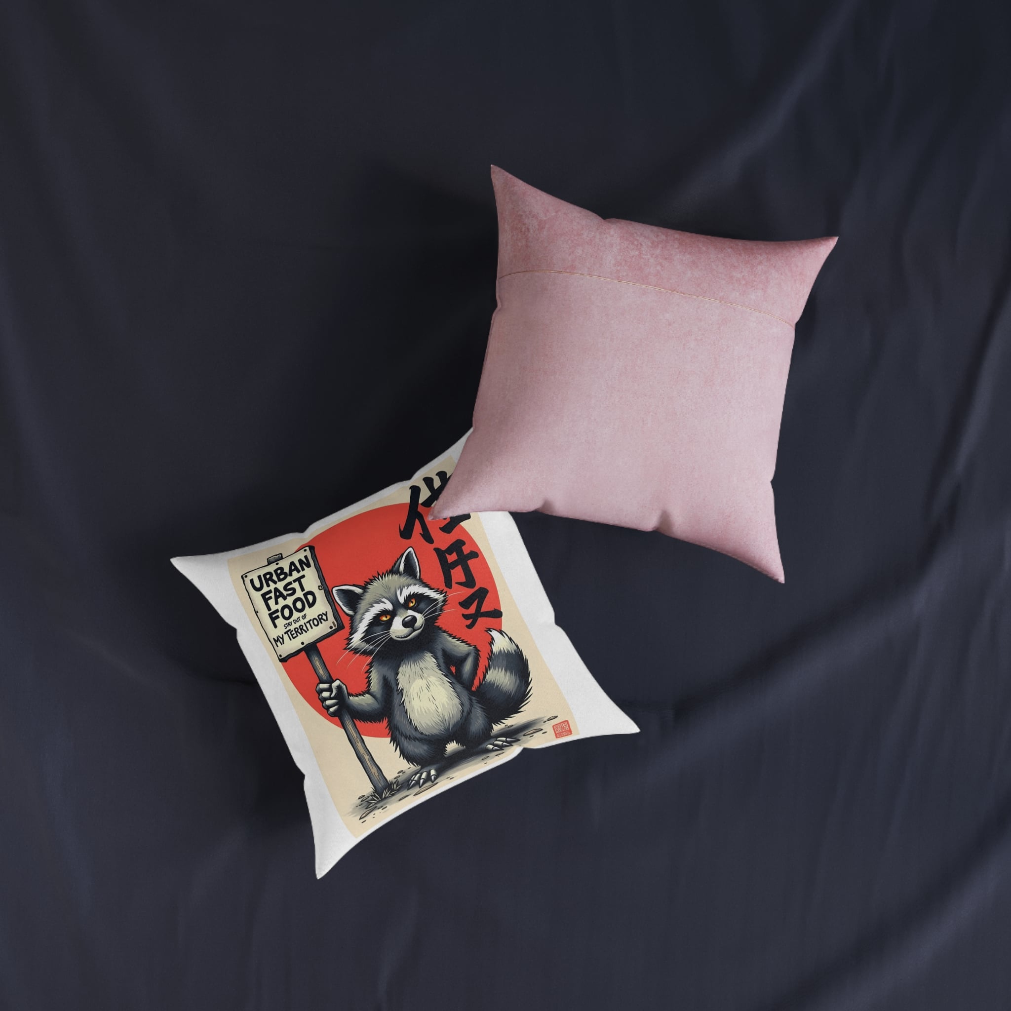 Urban Fast Food Copia Square Pillow Pink Back - Image 7