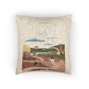 Autumn Background With Beautiful Natural Scene A4 Vertical Design Woven Pillow