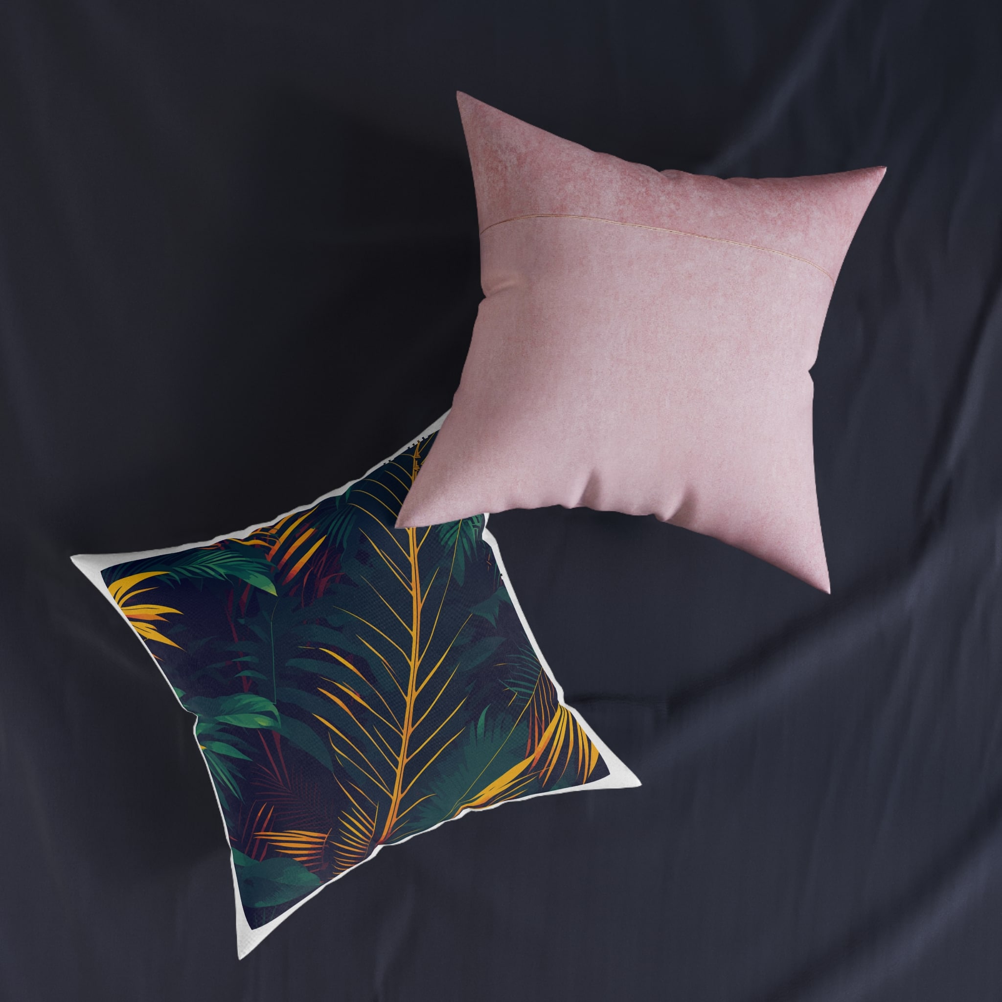 Pattern Sameless Jungle V1 Square Pillow Pink Back - Image 11