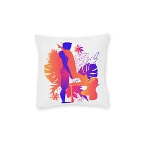 Kama Sutra Man Woman Have Sex Art Love Sexual Position Butterfly Square Pillow Pink Back