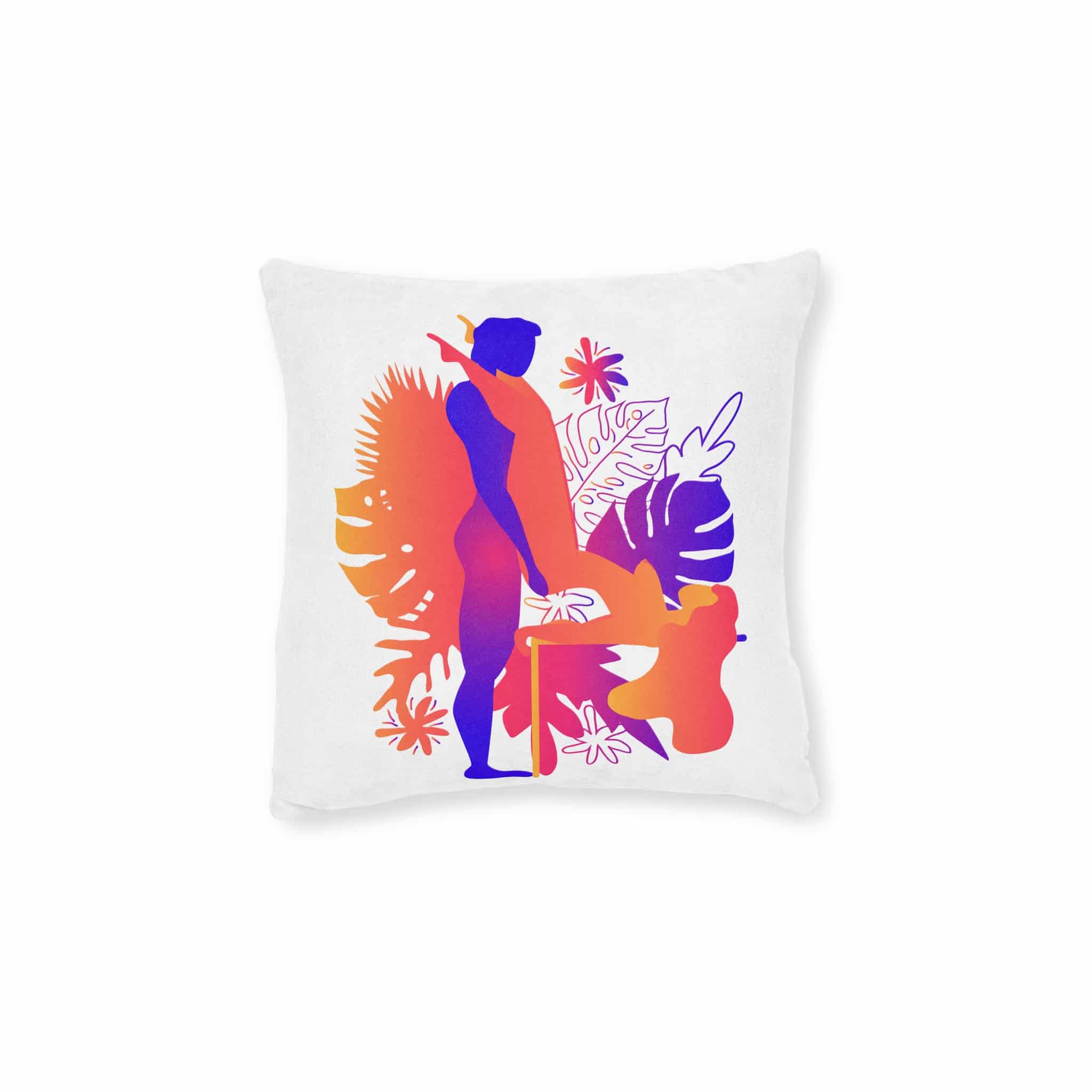Kama Sutra Man Woman Have Sex Art Love Sexual Position Butterfly Square Pillow Pink Back