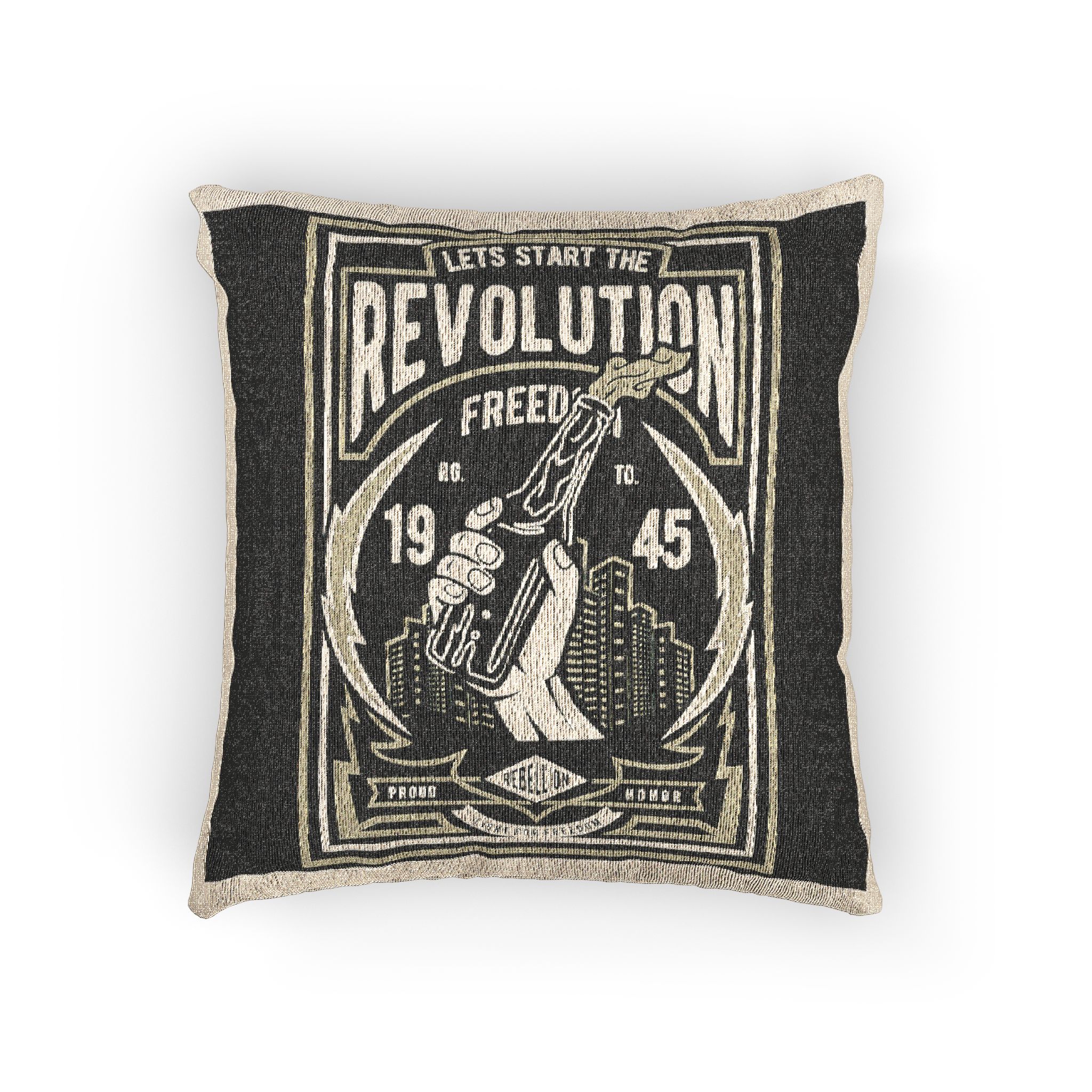 Lets Start the Revolution Woven Pillow