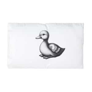 Drawing Duck With White Background That Says Duck Microfiber Pillowcase