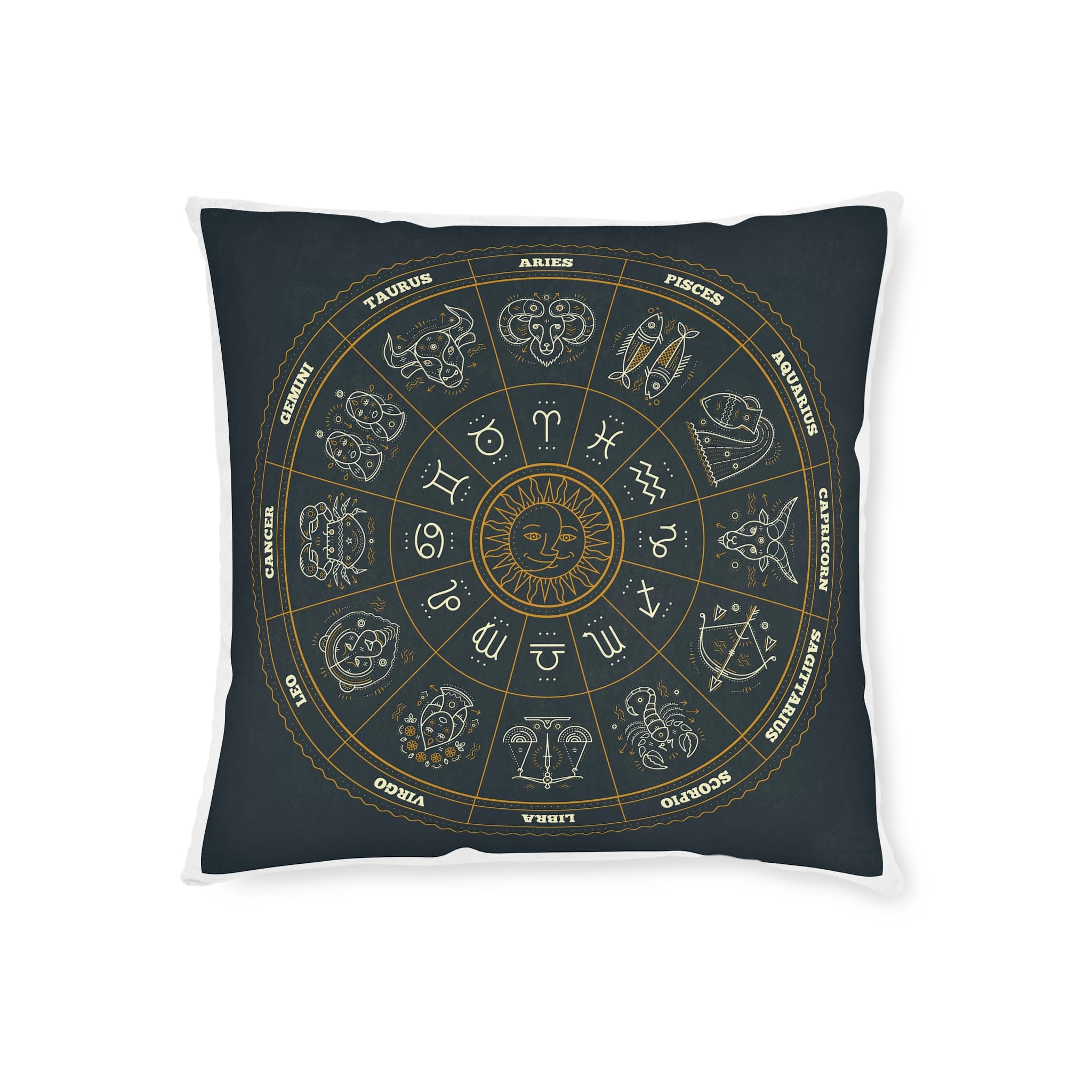 Zodiac Signs Square Pillow Pink Back - Image 5