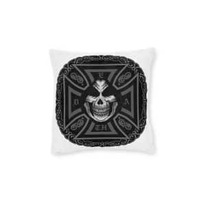 Gothic Sign With Skull Grunge Vintage Design T Shirts Square Pillow Pink Back