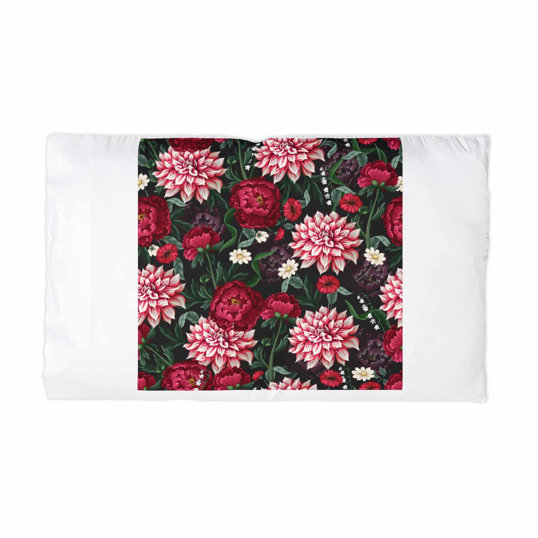 Seamless Pattern With Dahlia Peonies Wild Flowers Vector Microfiber Pillowcase