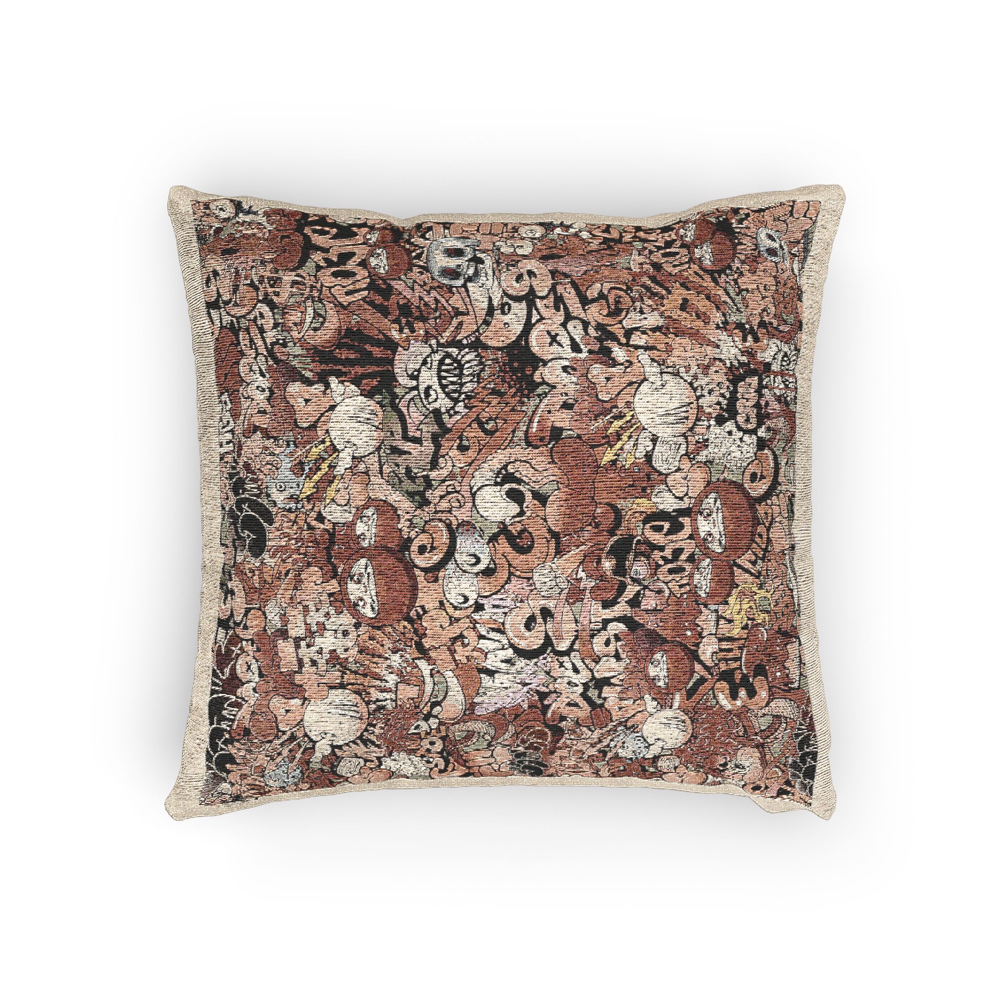 Seamless Graffiti Pattern 1 Woven Pillow - Image 4