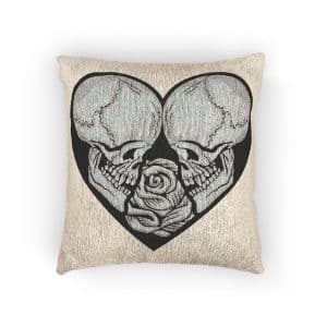Gothic Sign With Skull Heart Grunge Vintage Design T Shirts Woven Pillow