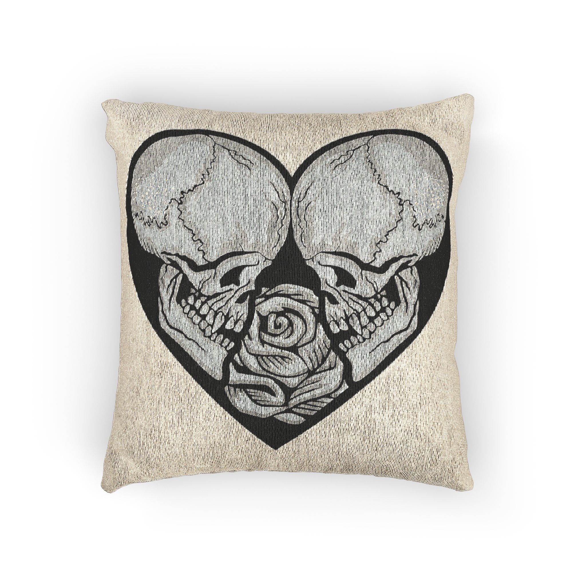 Gothic Sign With Skull Heart Grunge Vintage Design T Shirts Woven Pillow