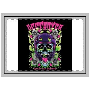 Skull Longboard With Text Illustration Throw Pillow