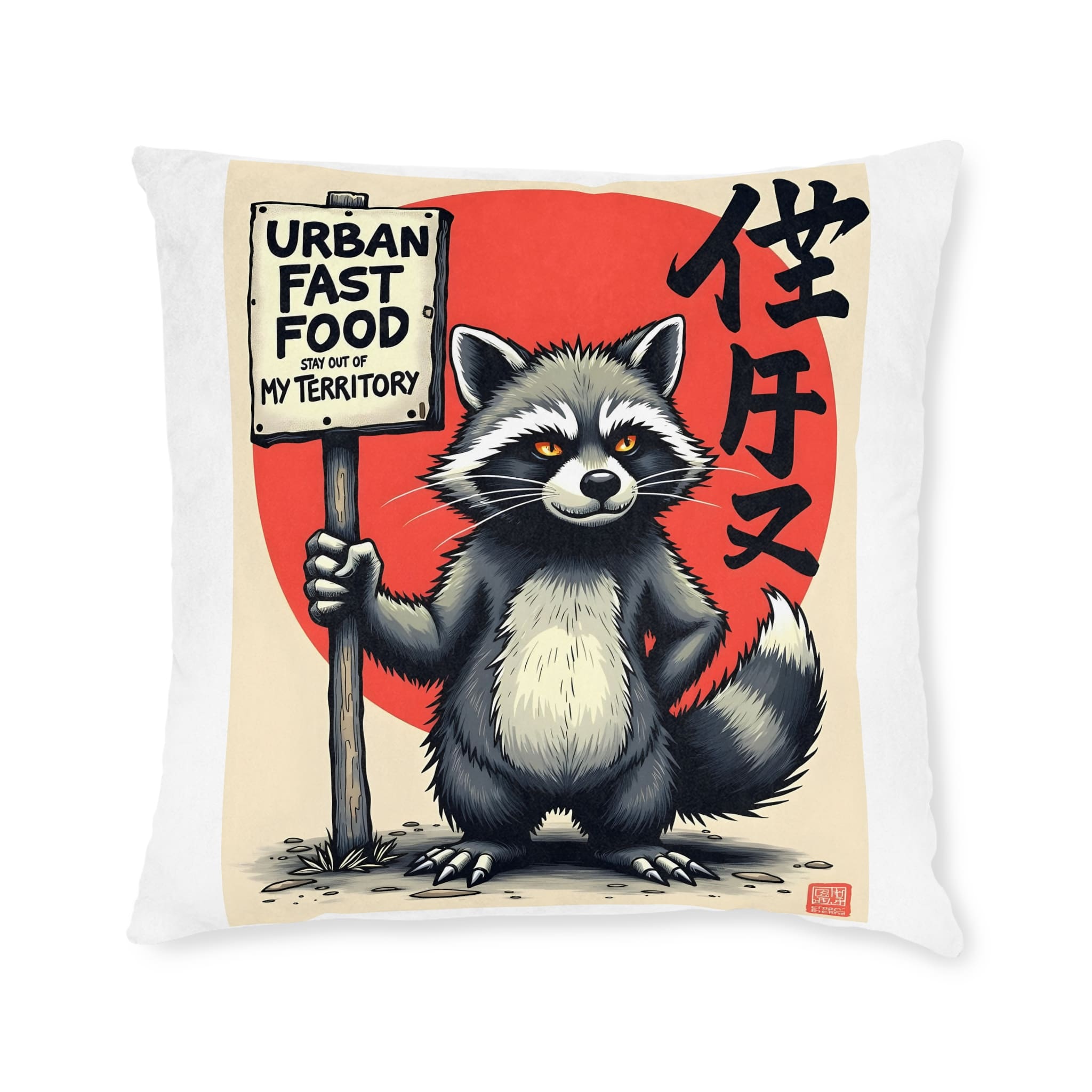 Urban Fast Food Copia Square Pillow Pink Back - Image 9