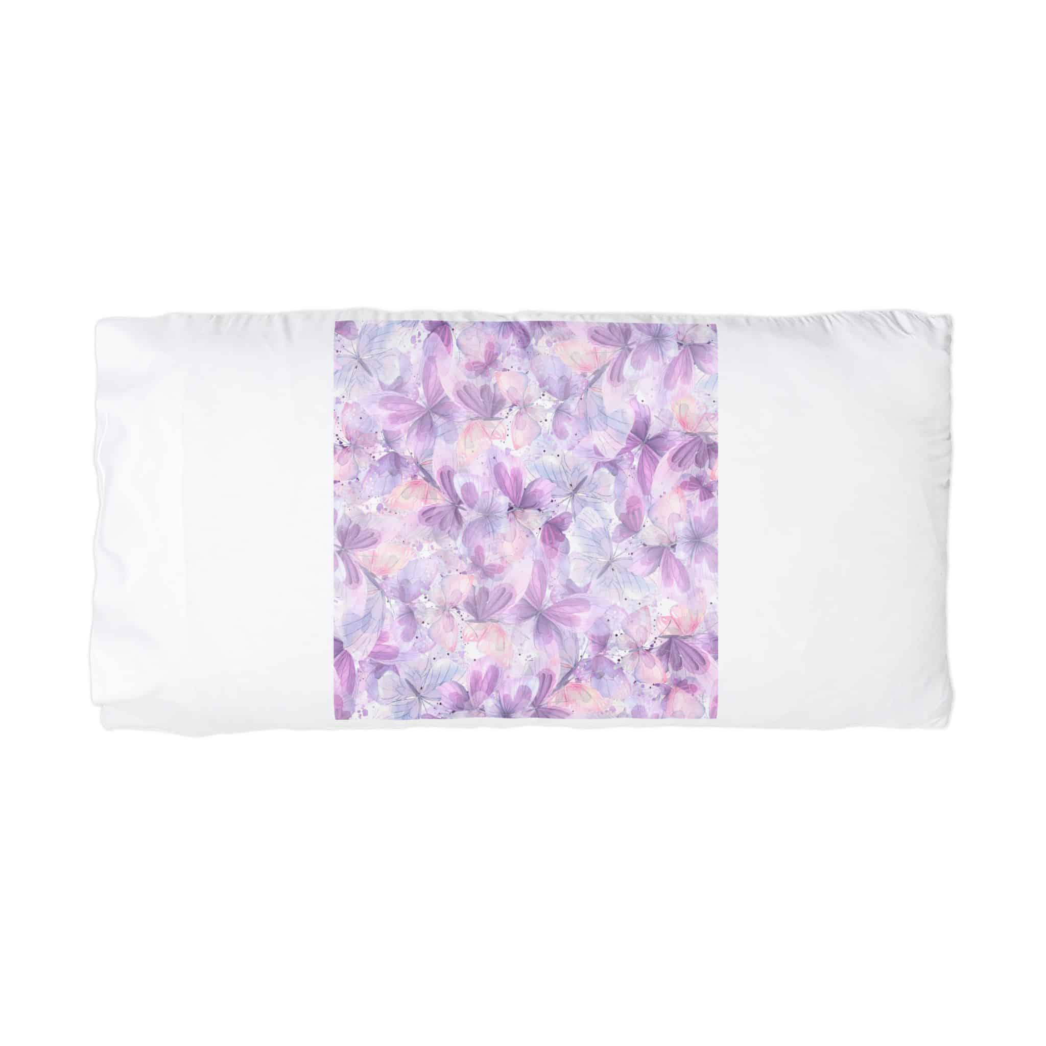 Lilac Pink Blue Butterflies Watercolor Illustration Seamless Pattern White Background From Cats Butterflies Collection Fabric Textile Wallpaper Packaging Wrapping Paper Decoration Microfiber... - Image 3