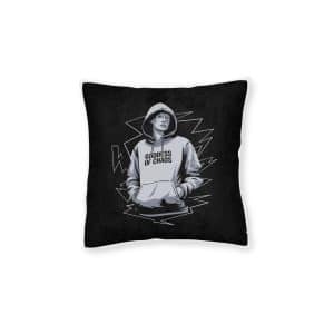 Greek Statue T Shirt (1) Square Pillow Pink Back