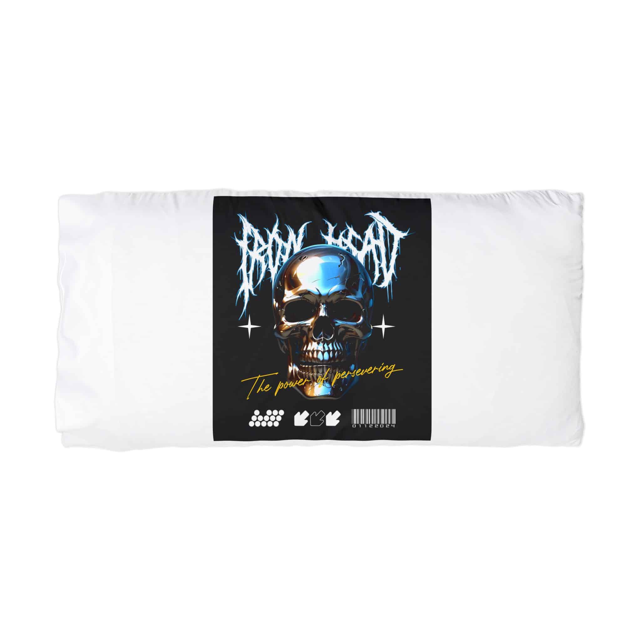Iron Head Tshirt Logo Design Vector Black Background Microfiber Pillowcase - Image 3