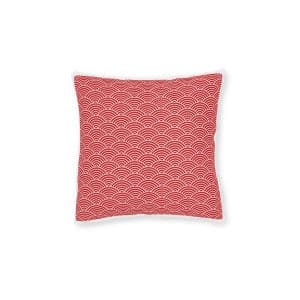 Japanese Wave Seamless Pattern Background Square Pillow Pink Back