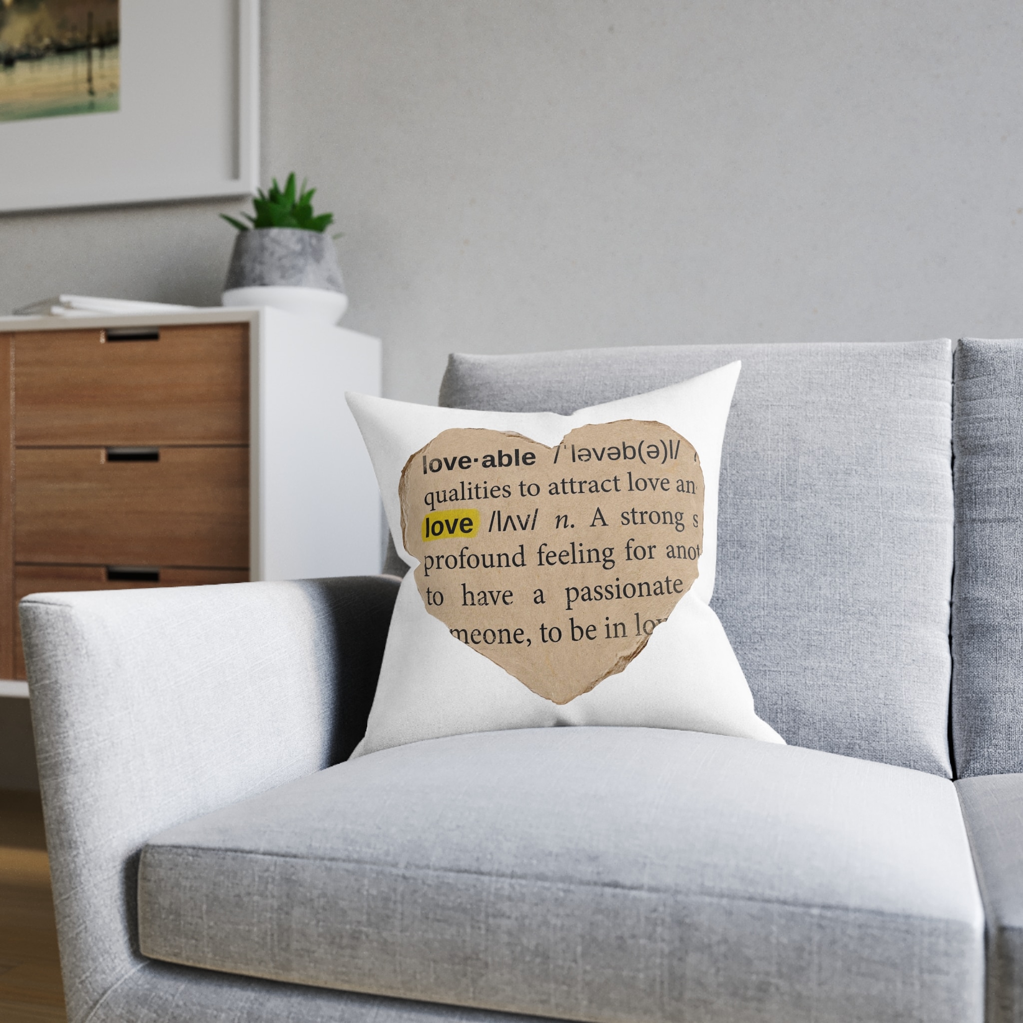 Love Definition Png Sticker Ripped Paper Ephemera Transparent Background Square Pillow Pink Back - Image 8
