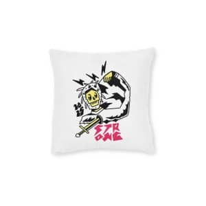 Strong Manstreetwear Design Square Pillow Pink Back