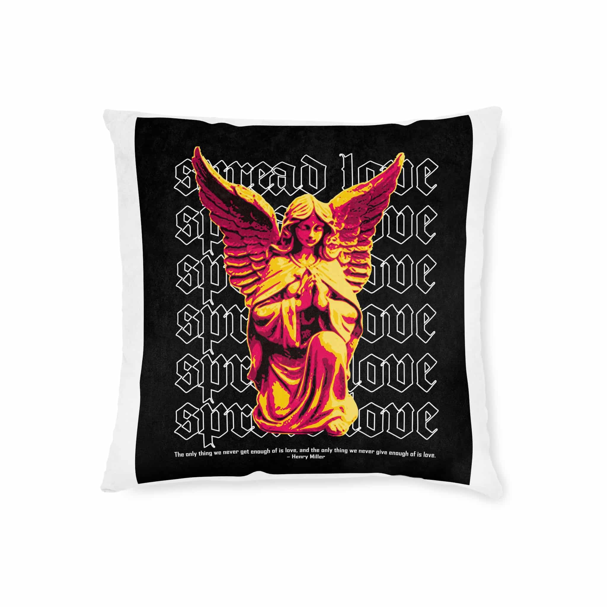 Streetwear Design Fake Romance Statue Style Square Pillow Pink Back - Image 5
