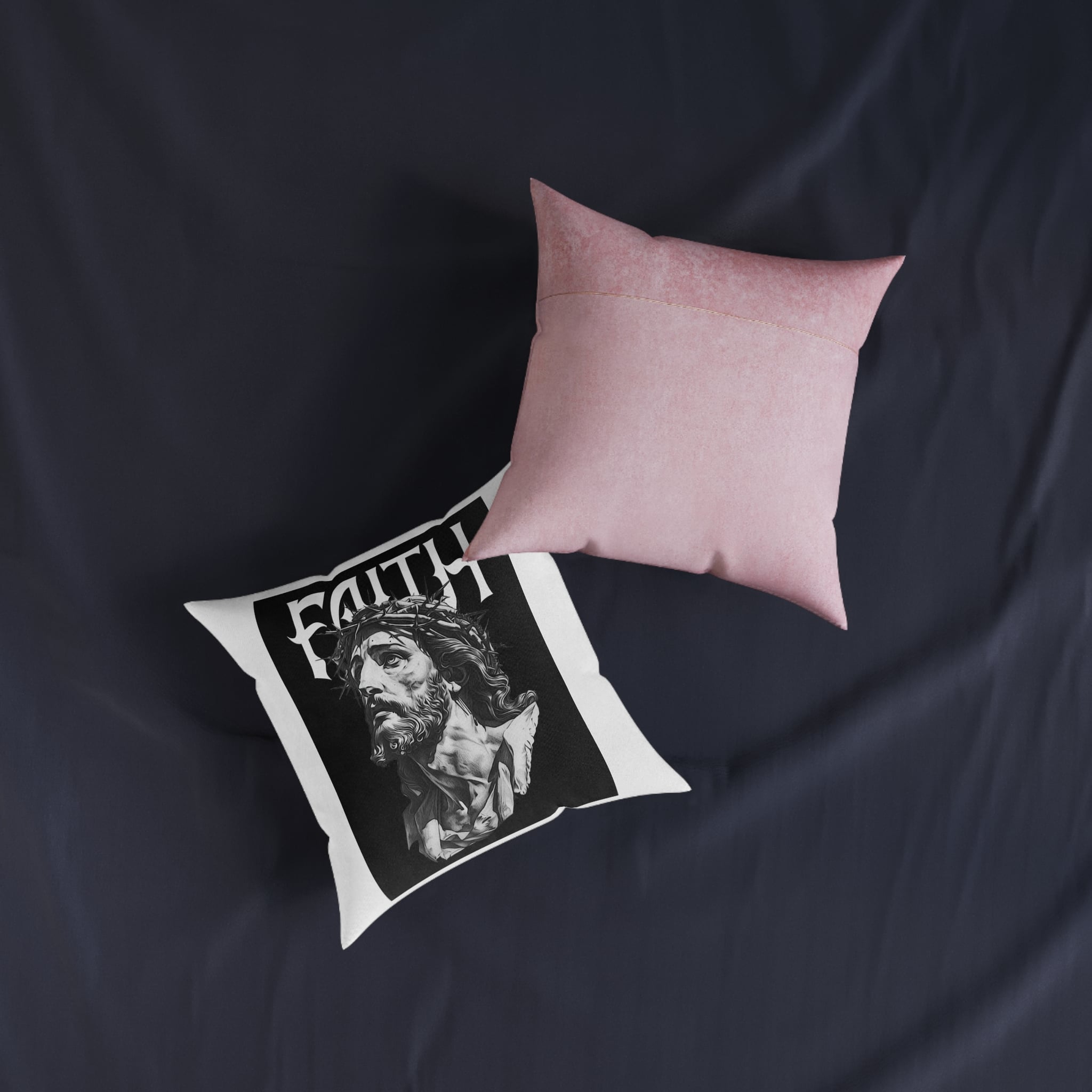 Streetwear Design Tshirt Brutalism Urban Street Style Streetwear Clothing Design Print Copia Square Pillow Pink Back - Image 7