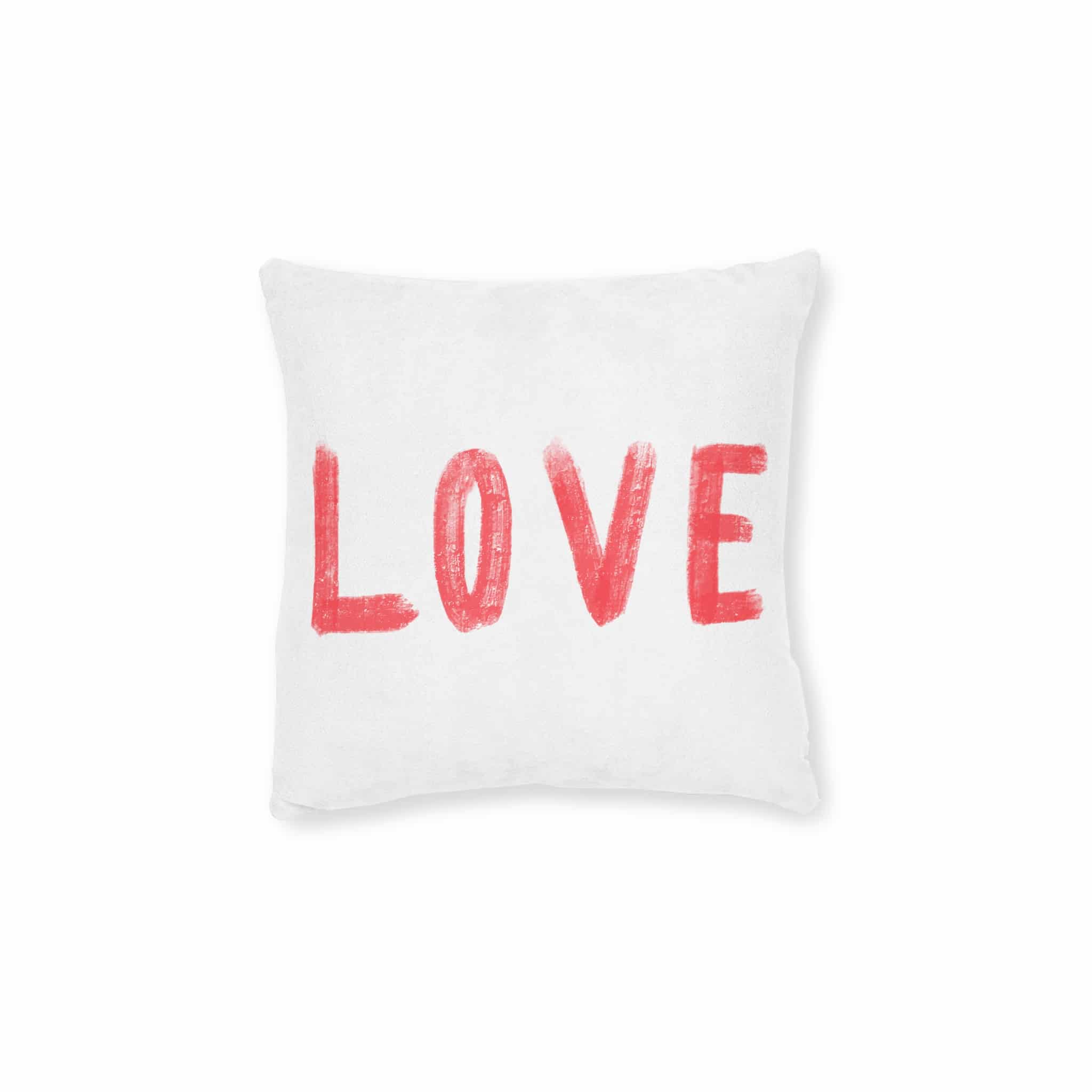 Love 5 Square Pillow Pink Back