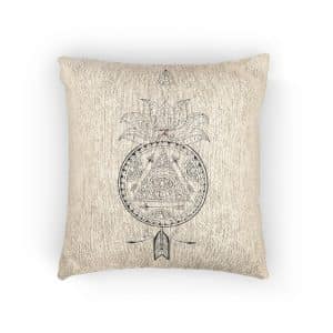 Ornamental Floral Dream Catcher With Lotus Flower Arrow Creative Hand Drawn Ethnic Decorative Elemen Woven Pillow