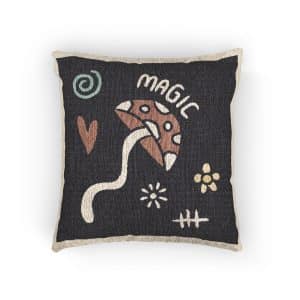 Abstract Magic Mushroom Cartoon Illustration T Shirt Sticker Woven Pillow