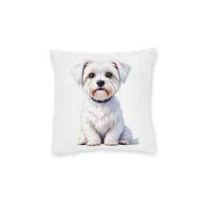 Dogs Collection 5 Square Pillow Pink Back