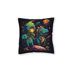 Cosmic Rex Square Pillow Pink Back