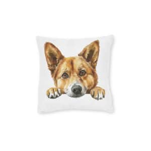 Dogs 5 Square Pillow Pink Back