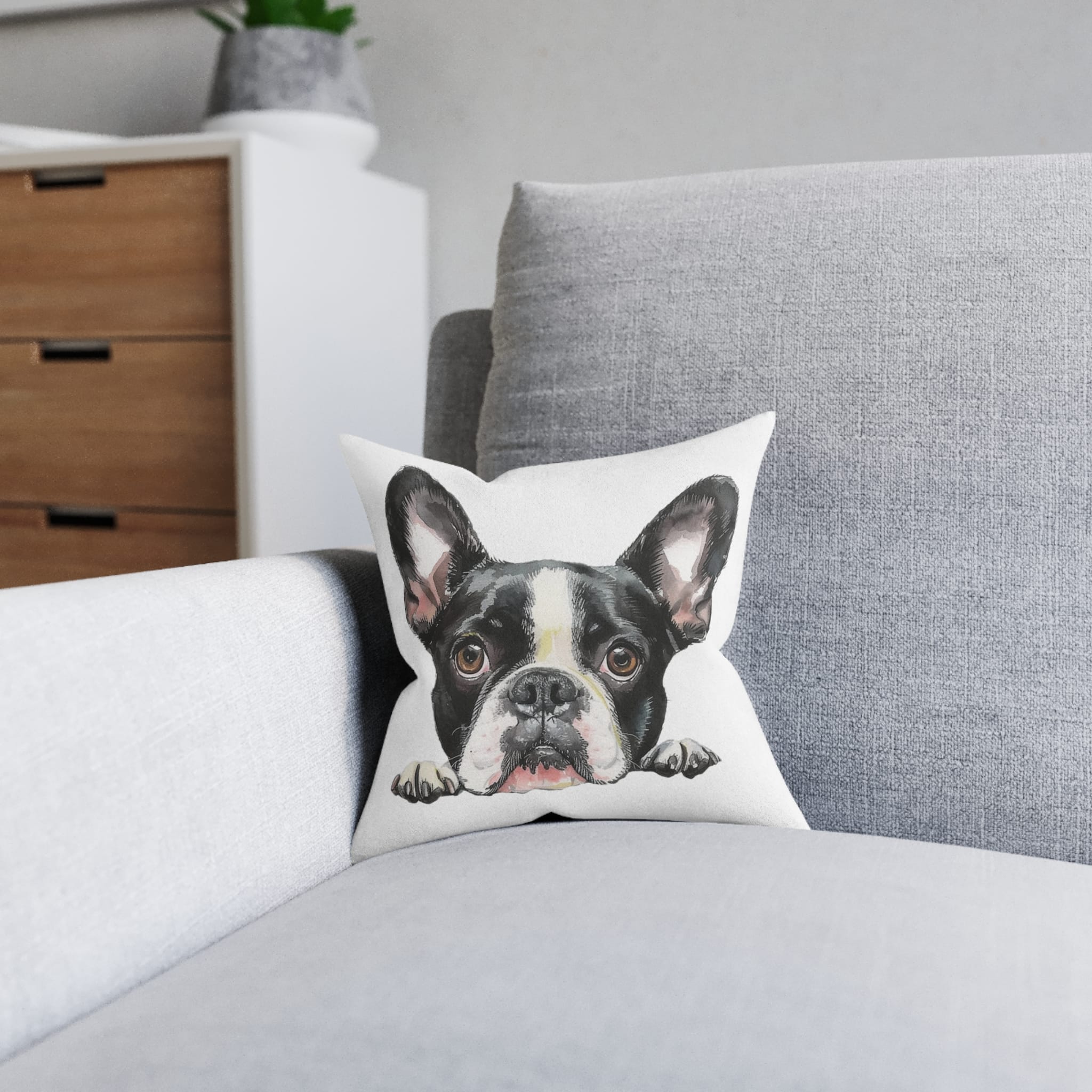 Dogs 31 Square Pillow Pink Back - Image 4