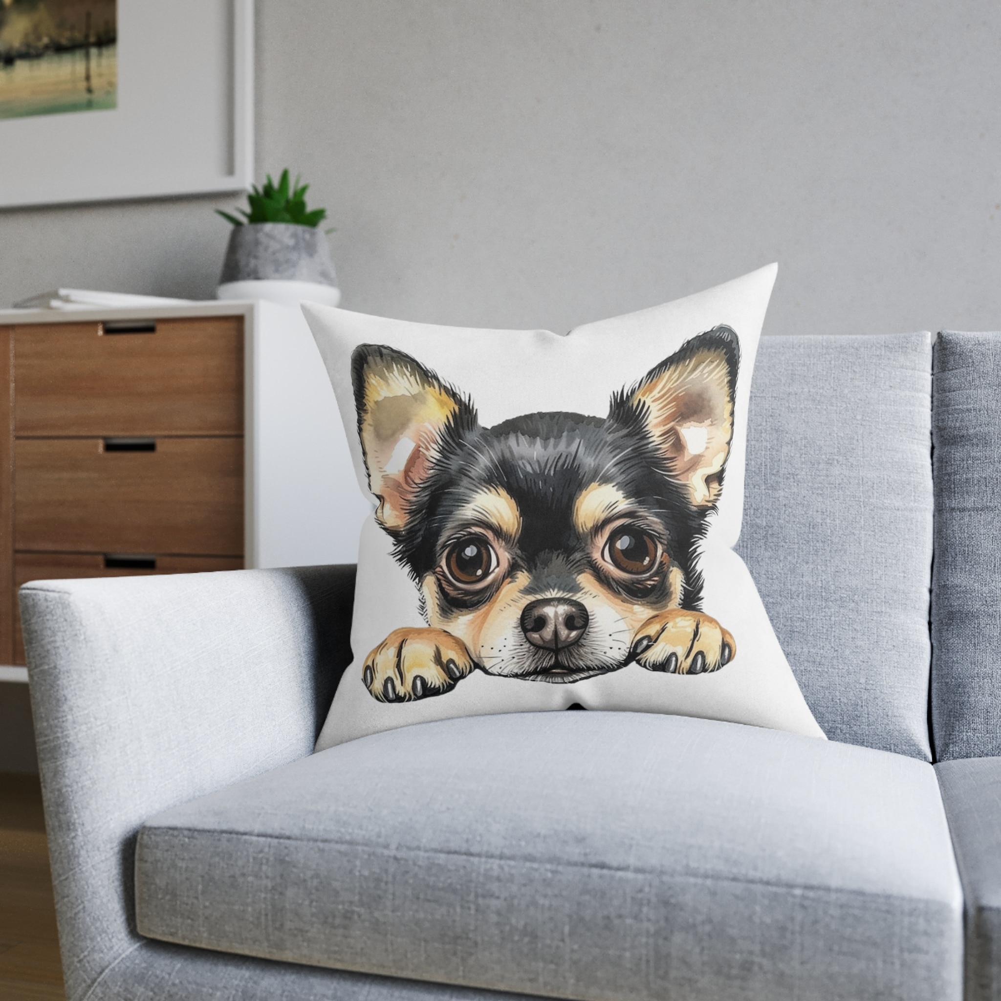 Dogs 30 Square Pillow Pink Back - Image 12