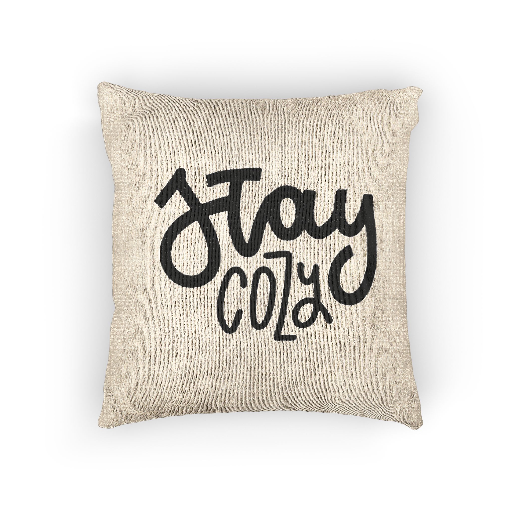 Stay Cozy Hand Written Lettering Quote Hygge Phrase Winter Autumn Time Modern Calligraphy Po Woven Pillow - Image 3