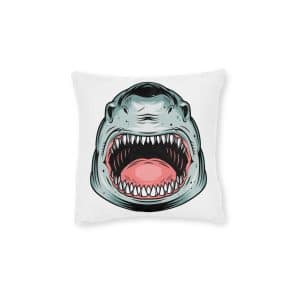 Concepto Cabeza Tiburon Agresivo Colorido Square Pillow Pink Back