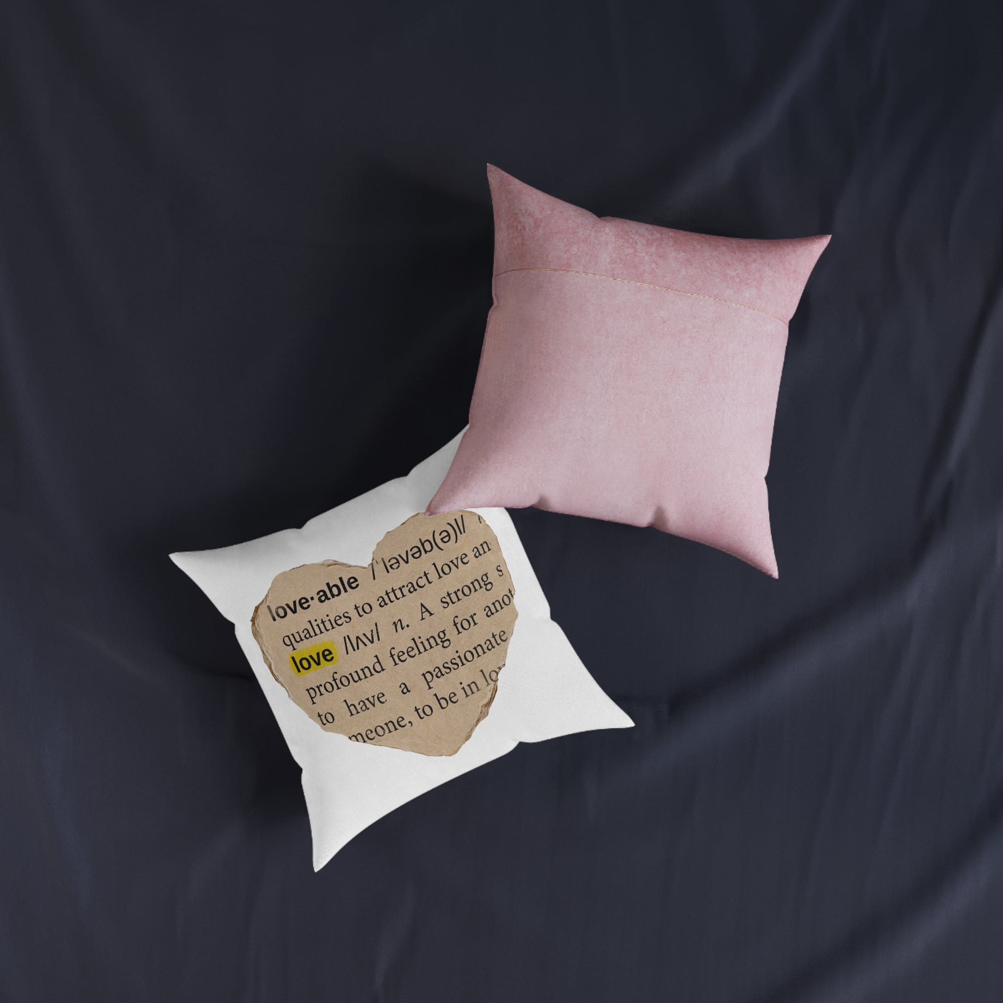 Love Definition Png Sticker Ripped Paper Ephemera Transparent Background Square Pillow Pink Back - Image 7