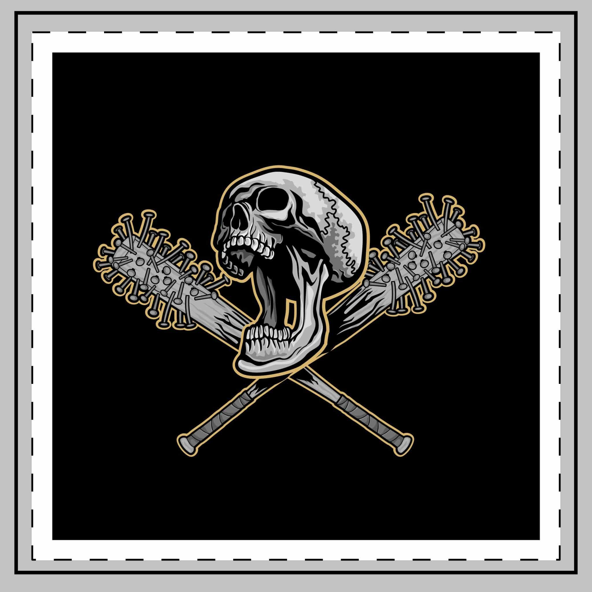 Grunge Skull 3200 2 Throw Pillow - Image 2